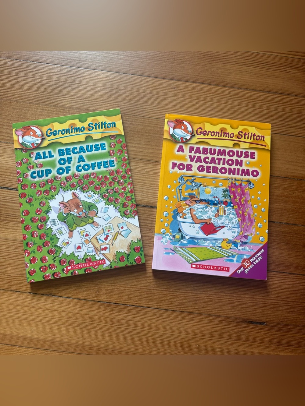 Geronimo Stilton Book Lot - All Because of Cup of Coffee & Fabumouse Vacation